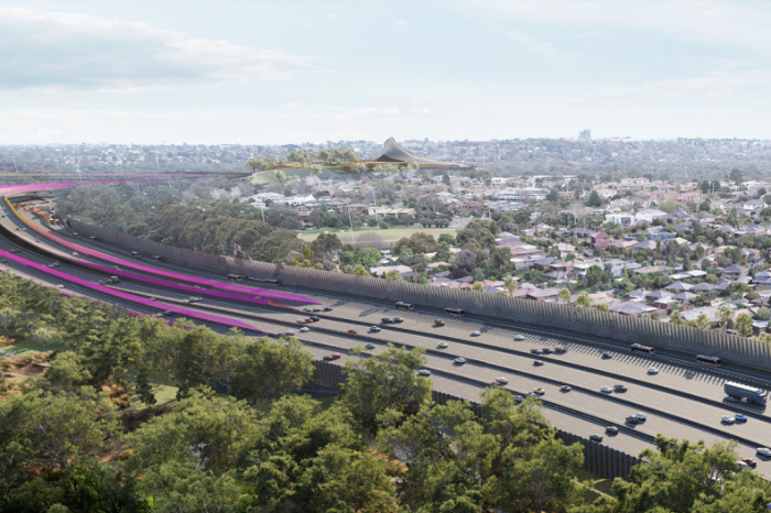 Artist's　impression　of　the　completed　Primary　Package　of　the　North　East　Link　project　(Courtesy　of　the　Victoria　State　Government)