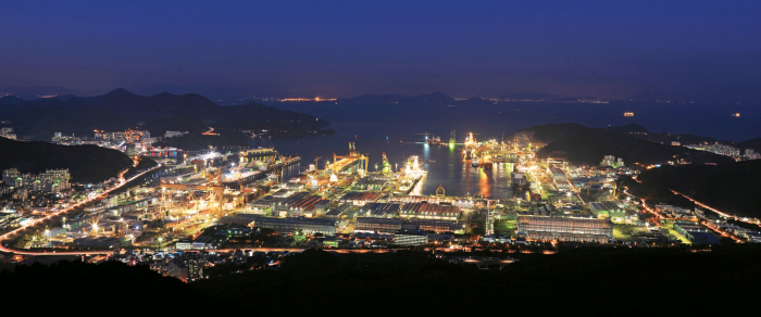 Daewoo's shipyard in Geoje-si, South Korea