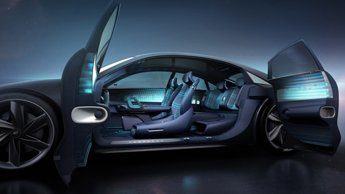Interior　of　Hyundai's　Prophecy　concept　that　previews　the　IONIQ　6