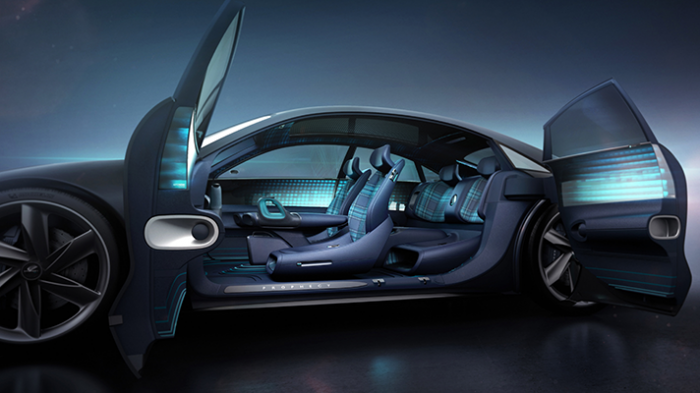 Interior of Hyundai's Prophecy concept that previews the IONIQ 6