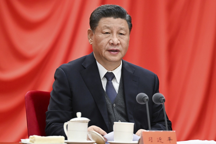 Chinese　President　Xi　Jinping　addresses　the　sixth　plenary　session　of　the　19th　CPC　Central　Commission　for　Discipline　Inspection　in　Beijing　on　Jan.　18.　(Courtesy　of　Xinhua,　Yonhap)