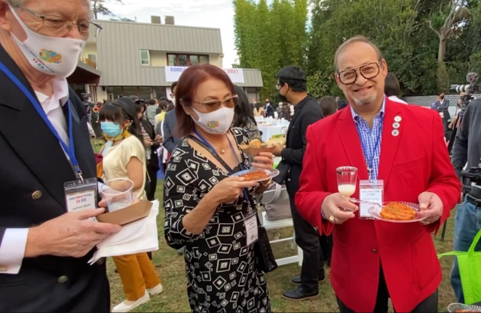 People hold an event after California designates Nov. 22 Kimchi day in 2021