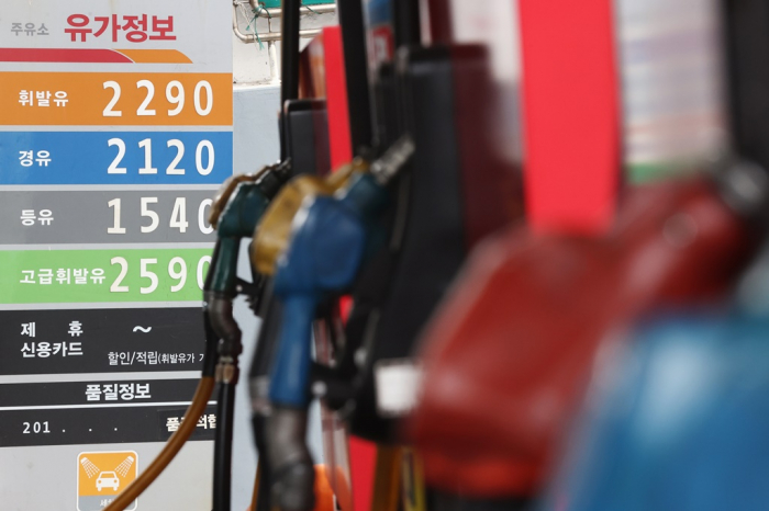 A　gas　station　in　Seoul.　South　Korea’s　gas　prices　rose　for　a　fifth　straight　week.