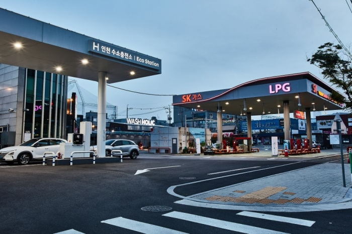SK　Gas'　liquefied　petroleum　gas　(LPG)　station　in　Incheon,　South　Korea