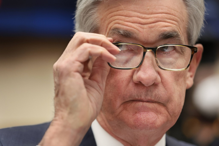 Fed Chair Jerome Powell discusses monetary policy and the state of the economy before the House Financial Services Committee on March 2 in Washington, D.C. (Courtesy of AFP, Yonhap)
