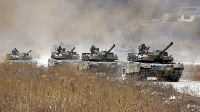 Hyundai　Rotem's　K2　Black　Panther,　a　next-generation　main　battle　tank　(Courtesy　of　South　Korea’s　defense　ministry)