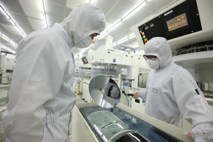 SK Siltron's engineers at its wafer production plant