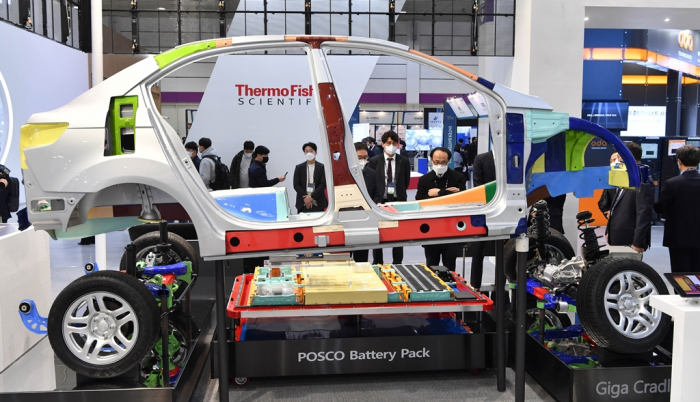 POSCO　Chemical's　battery　pack　displayed　at　InterBattery　2022