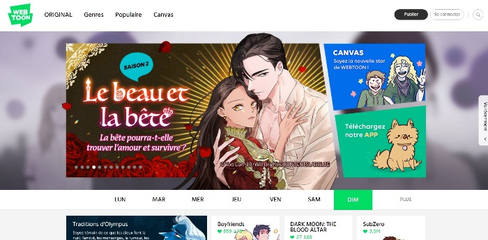 The French language service of Naver Webtoon
