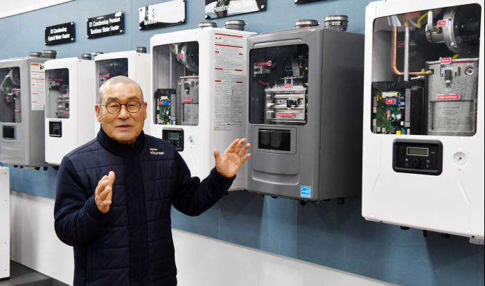 Kiturami Boiler founder and Chairman Choi Jin-min in the company's research center in Magok, Seoul