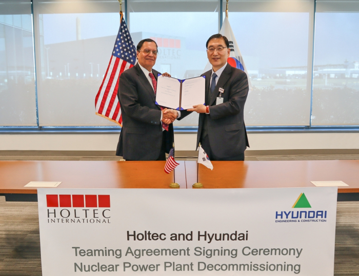 Hyundai　E&C　and　Holtec　sign　a　nuclear　power　plant　decommissioning　deal
