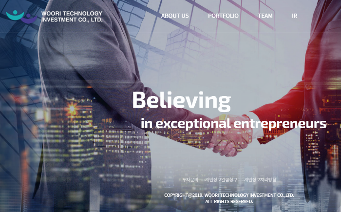 Homepage　of　Woori　Technology　Investment　Co. 