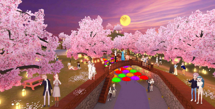 Metaverse　platform　ifland　creates　cherry　blossom　effects　for　Springtime　2022