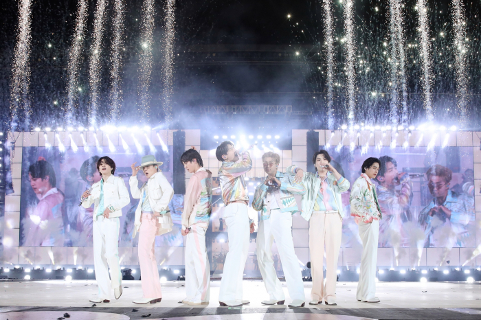 BTS performs in Seoul as part of its Permission to Dance on Stage tour in March 2022