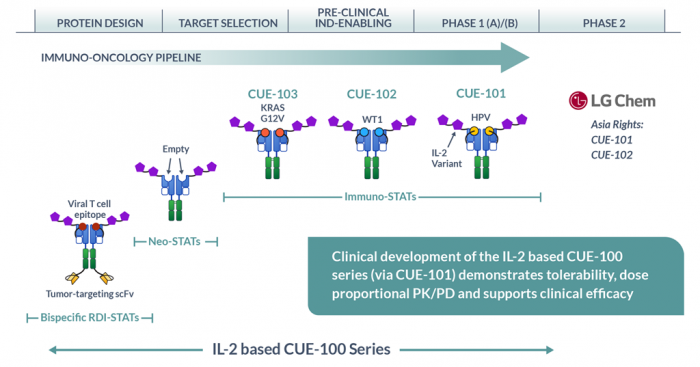 LG　Chem　and　Cue　Biopharma's　immunotherapy　drug　candidates　in　the　pipeline