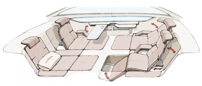 Hyundai's　Mobility　Ondol　concept　allows　seats　to　be　arranged　to　face　each　other