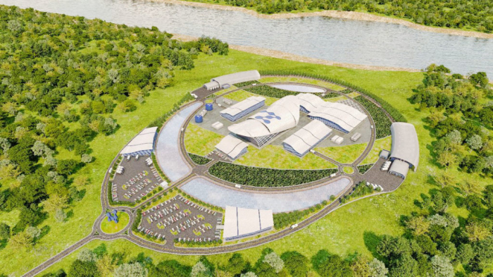 A rendering of NuScale Power’s proposed small modular nuclear reactor plant, to be located at Idaho National Laboratory, Idaho (Courtesy of NuScale)