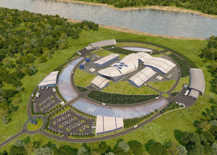 NuScale Power’s proposed small modular nuclear reactor plant, to be located in the Idaho National Laboratory, Idaho (Courtesy of NuScale)