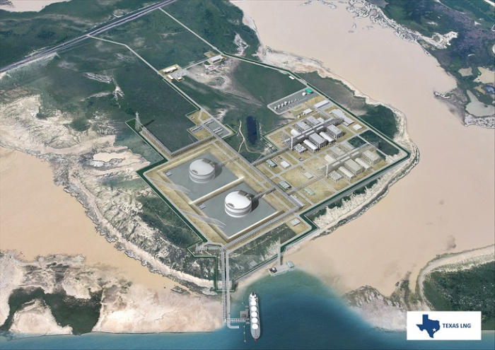 A　rendering　of　Texas　LNG’s　liquefaction　plant　at　its　complex　at　the　Port　of　Brownsville　(Courtesy　of　Texas　LNG)