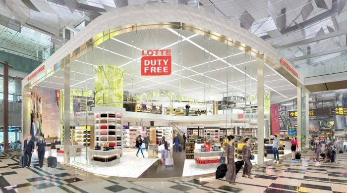 Lotte　Duty　Free　store　in　Singapore