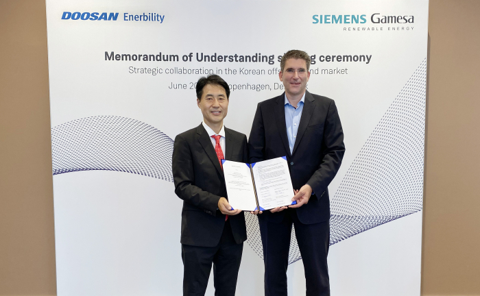 Doosan　Enerbility　and　Siemens　Gamesa　sign　an　MOU　for　offshore　wind　power　cooperation　(Courtesy　of　Doosan　Enerbility)