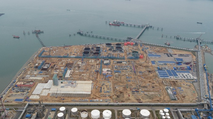 Hyundai Oilbank's petrochemical plant in Daesan, Chungcheong Province, South Korea