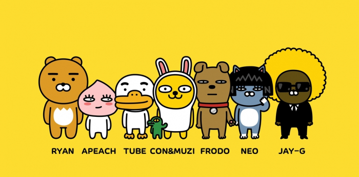 The characters of Kakao's Ryan & Friends