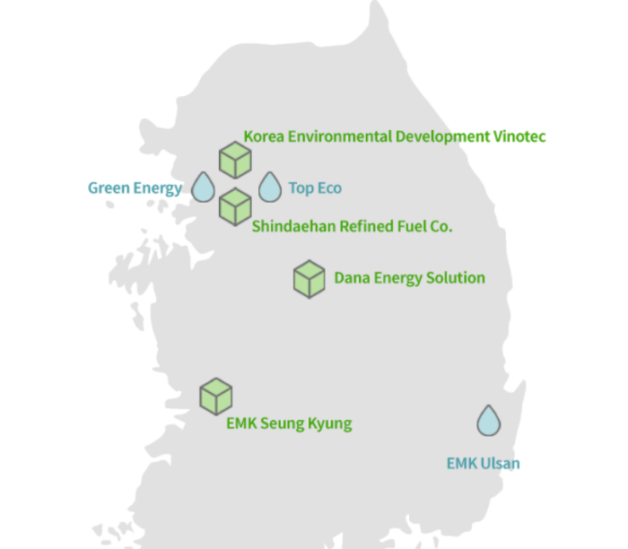EMK　has　nine　subsidiaries,　including　those　seen　on　this　map　(Courtesy　of　EMK)