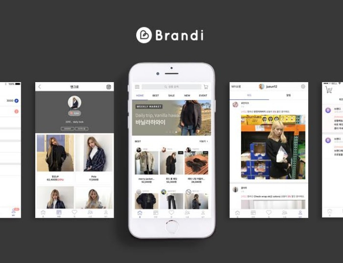 The　interface　of　the　shopping　app　Brandi　(Courtesy　of　Brandi　Inc.)