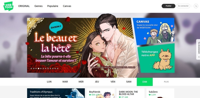 The French language service of Naver Webtoon