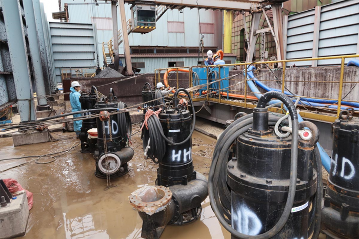 POSCO employees work on facility restoration on Sept. 14, 2022 (Courtesy of POSCO)