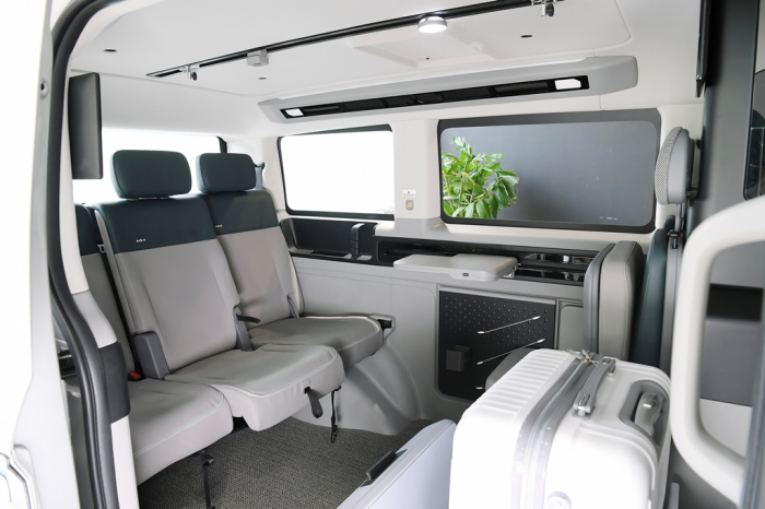 Inside of Hyundai's PBV test car for airport passenger pickups
