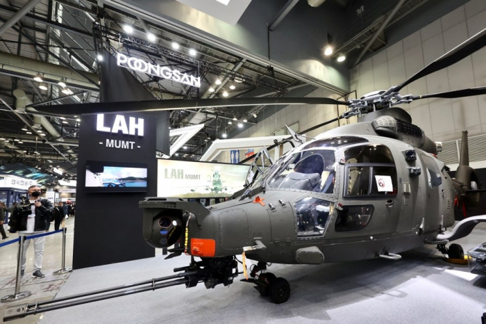 KAI's　Light　Armed　Helicopter　(LAH)　displayed　at　DX　Korea　2022　on　Sept.　21,　2022