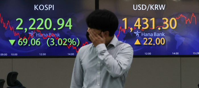 Hana　Bank's　financial　market　trading　floor　in　central　Seoul　on　Sept.　26,　2022