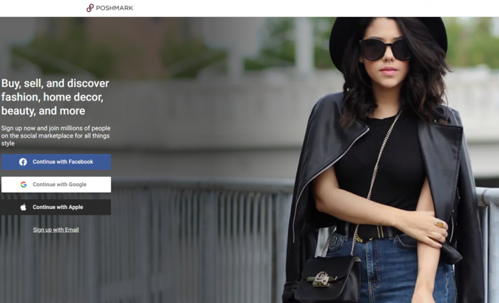 Capture of Poshmark website
