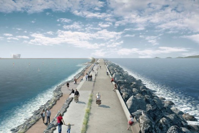 Swansea　Bay　Tidal　Lagoon,　a　hydroelectric　power　generation　project　planned　for　the　western　end　of　the　Severn　Estuary　in　Wales　(Courtesy　of　Infracapital's　portfolio)