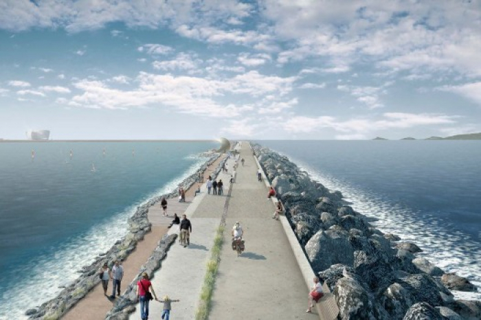 Swansea Bay Tidal Lagoon, a hydroelectric power generation project planned for the western end of the Severn Estuary in Wales (Courtesy of Infracapital's portfolio)
