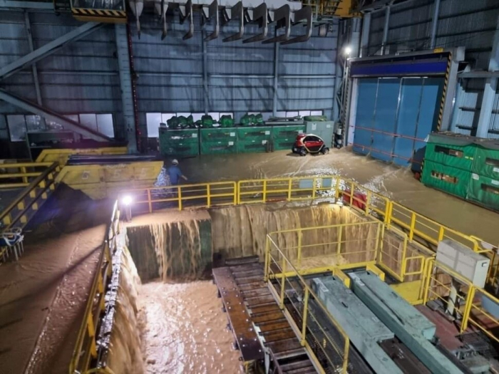 POSCO’s　steel　mill　in　Pohang,　South　Korea,　was　flooded　on　Sept.　6,　2022　(Courtesy　of　POSCO)