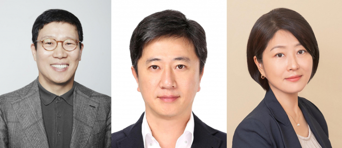 Kang Ho-sung (left), named co-CEO of CJ Corp.; Koo Chang-geun appointed CJ ENM entertainment chief; Lee Sun-jung promoted as CJ Olive Young's CEO (Courtesy of CJ)