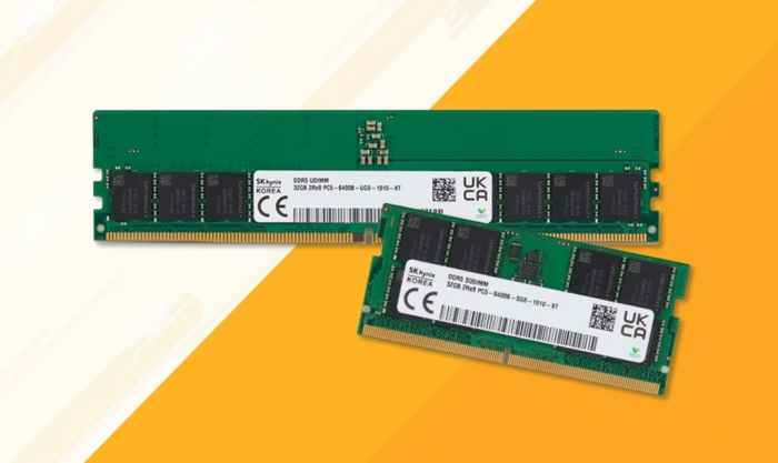 SK　Hynix's　32　GB　DDR5　chips　for　UDIMM　and　SODIMM　modules　with　6,400　Mbps　speed