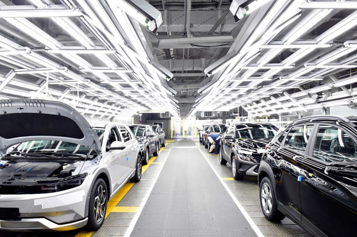 Hyundai Motor's IONIQ 5 EV assembly line at its Ulsan plant