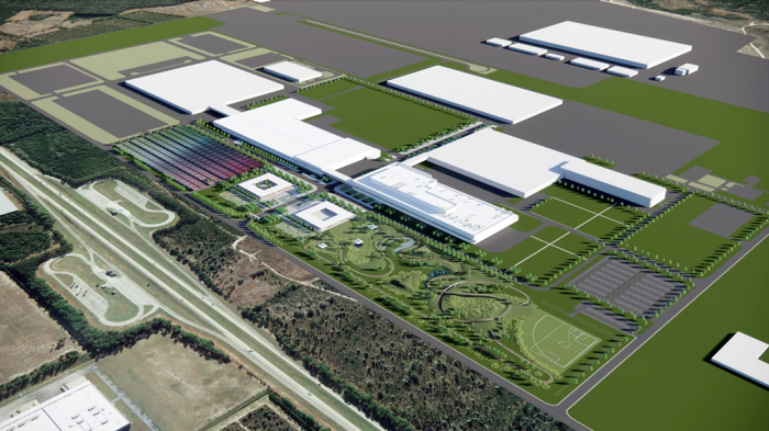 A bird's-eye view of Hyundai Motor's EV plant in the US state of Georgia