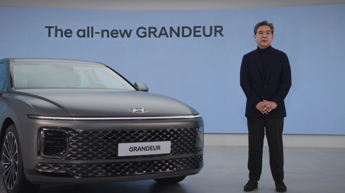 Hyundai　Motor　CEO　Chang　Jae-hoon　at　the　carmaker's　launch　of　the　all-new　Grandeur　sedan