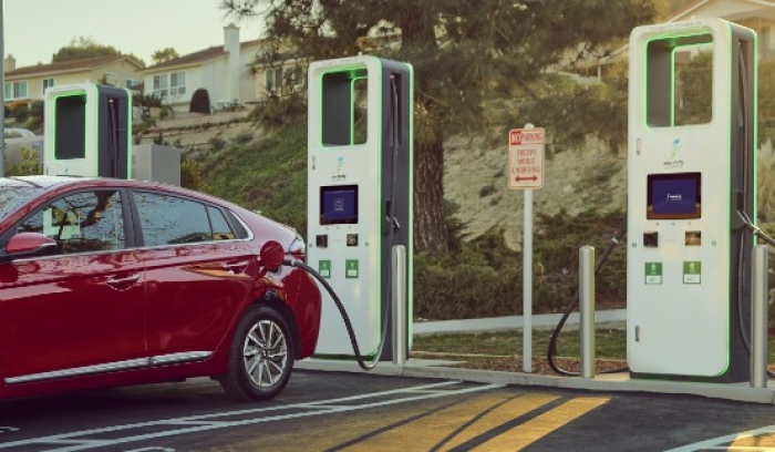 SK Signet's electric vehicles charging station in the US (Courtesy of SK)