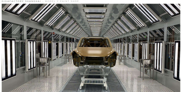 Tesla's Model 3 at the Gigafactory in Shanghai