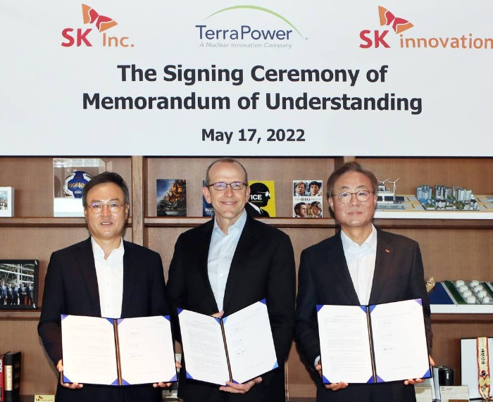 SK and SK Innovation signed a memorandum of understanding to invest in TerraPower in May (Courtesy of SK)