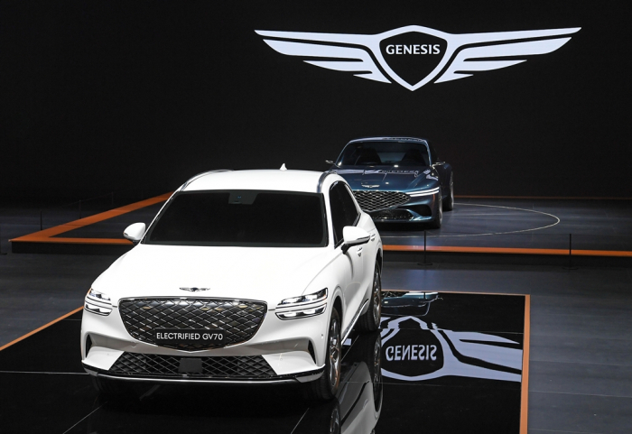 The Genesis Electrified GV70 at the 2021 Seoul Motor Show