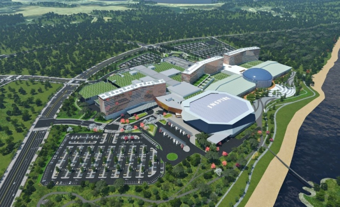 Bird's-eye　view　of　Mohegan　Inspire　compound　(Courtesy　of　Hanwha)