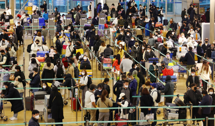 Incheon　International　Airport　Terminal　1　on　Jan.　19,　ahead　of　the　Lunar　New　Year　holidays