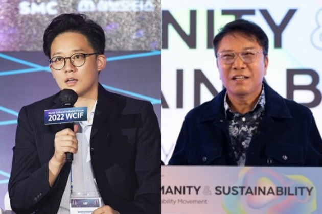 SM　Entertainment　co-CEO　Lee　Sung-soo　(left),　founder　Lee　Soo-man　(right)